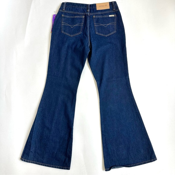 Zana Di Vintage Super Bell Bottom Flare Sparkle 90s Y2K Jeans 9/10 NWT - Picture 3 of 12